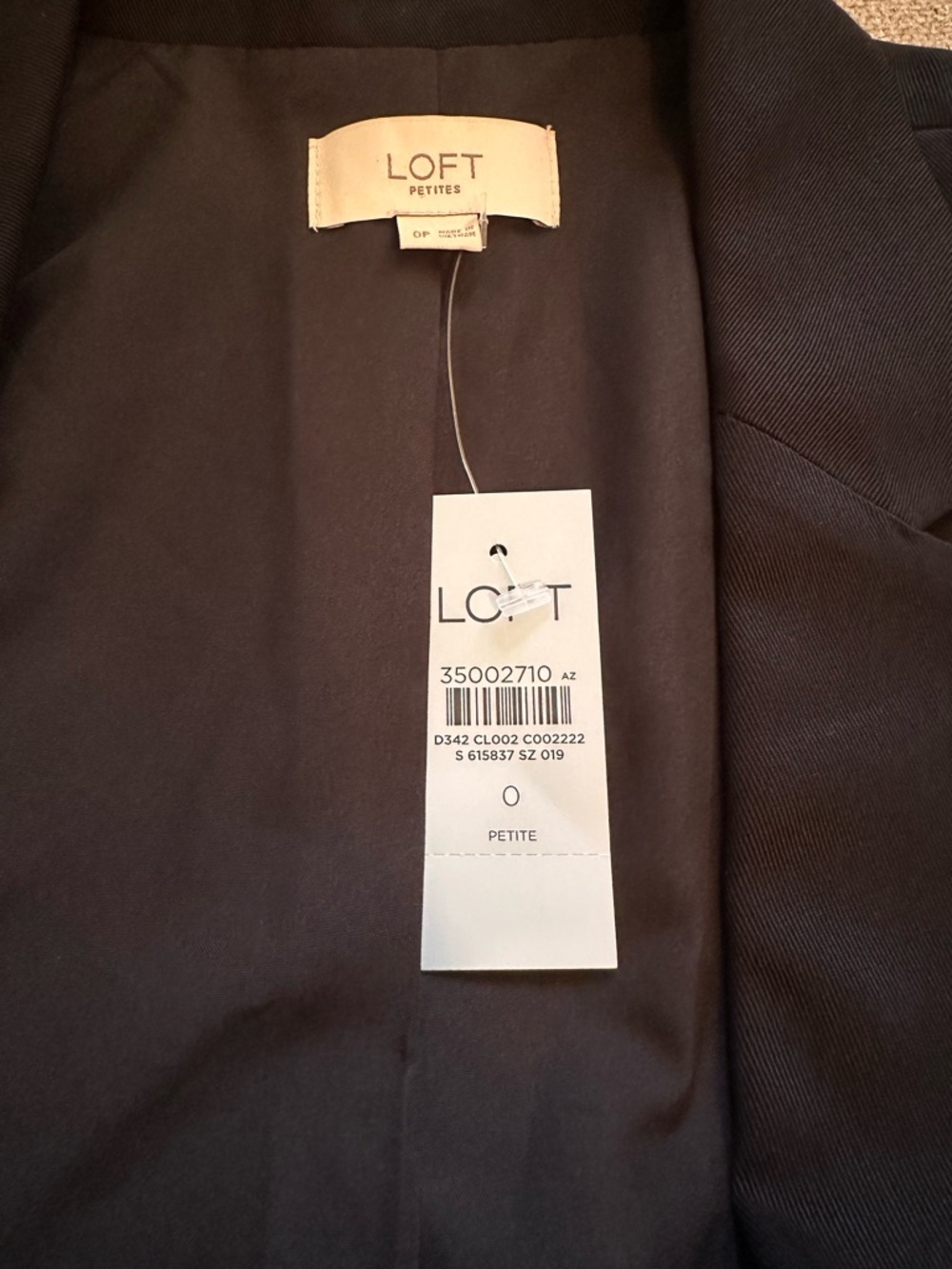 LOFT Petites Black Blazer Womens 0P One Button Career Jacket NWT - Picture 6 of 11